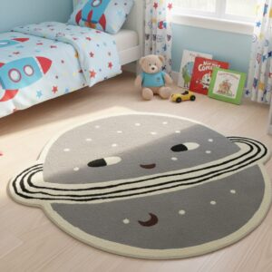 🪐 Saturn Planet Rug for Kids – A Cosmic Touch for Little Dreamers 🌟